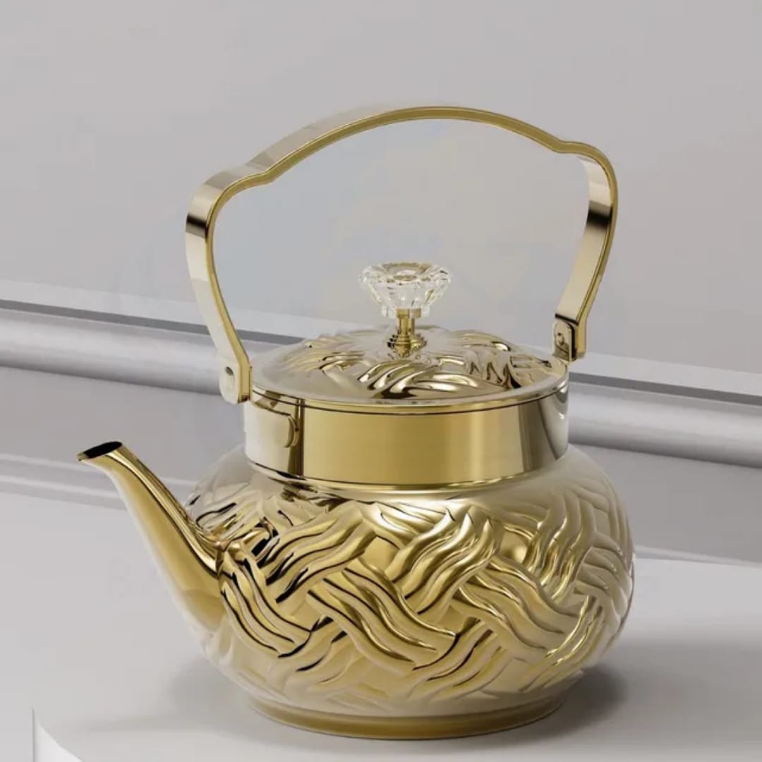 1L Tea Kettle Stainless Steel Golden Teapot